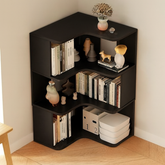 Modern Wave-Design Corner Shelf – Premium Wooden Home Décor Storage Rack (Available in Brown, Beige, Black, White)