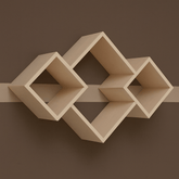 Modern Geometric Wall Shelf – White Decorative Wall Shelf | Floating Display Shelf for Home & Office Decor - Mini Wood Craft
