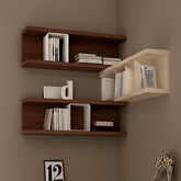 Modern Wall - Mounted Floating Shelves – Space - Saving Home Décor Storage for Living Room, Bedroom & Office - Mini Wood Craft