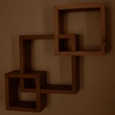 Modern Geometric Wall Shelf – Beige Floating Shelf for Home Decor & Interior Design | Wooden Wall Mounted Storage Rack - Mini Wood Craft