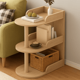 Modern 3 - Tier Black Side Table – Multi - Purpose Storage Shelf for Living Room, Bedroom & Home Décor - Mini Wood Craft