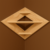 Modern Diamond Corner Shelf – Beige Wall Mounted Wooden Shelf for Living Room, Bedroom & Home Décor | Space - Saving Floating Design - Mini Wood Craft