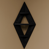 Premium Corner Wall Shelf – Solid Wood X - Shape Design | Available in Brown • Black • White • Beige - Mini Wood Craft