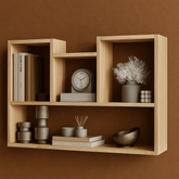 Modern Wall Mounted Wooden Shelf for Home Décor | Floating Display Rack for Living Room, Bedroom & Office – Available in White, Black, Brown & Beige - Mini Wood Craft