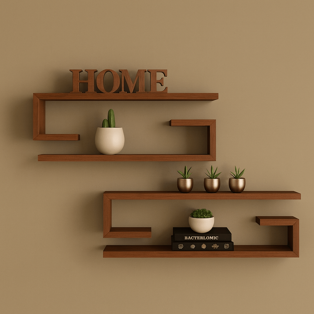 Premium Skin - Tone Floating Wall Shelves – Modern Wooden Shelves for Home Decor | Stylish Wall Storage & Display Rack - Mini Wood Craft