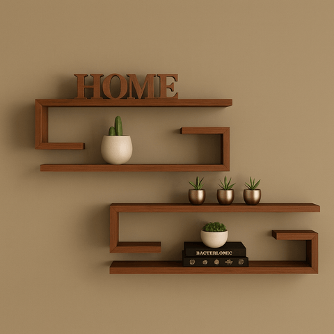 Premium Skin - Tone Floating Wall Shelves – Modern Wooden Shelves for Home Decor | Stylish Wall Storage & Display Rack - Mini Wood Craft