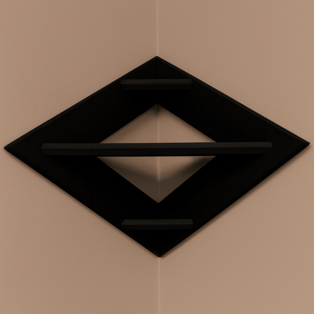 Modern Diamond Corner Shelf – Beige Wall Mounted Wooden Shelf for Living Room, Bedroom & Home Décor | Space - Saving Floating Design - Mini Wood Craft