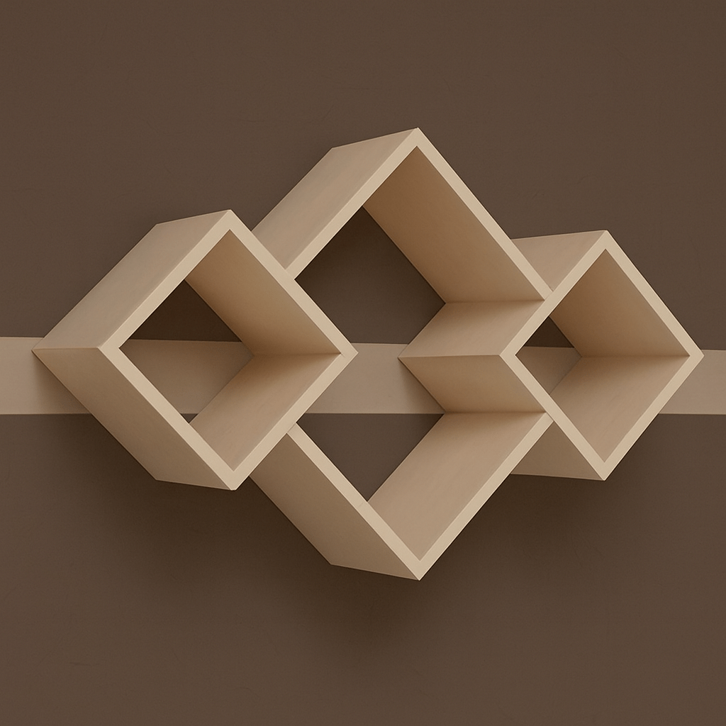 Modern Geometric Wall Shelf – White Decorative Wall Shelf | Floating Display Shelf for Home & Office Decor - Mini Wood Craft