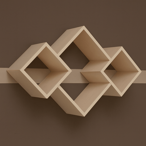 Modern Geometric Wall Shelf – White Decorative Wall Shelf | Floating Display Shelf for Home & Office Decor - Mini Wood Craft