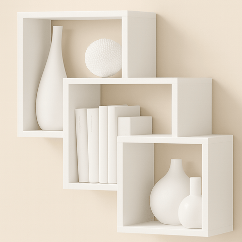 Floating Wooden Wall Shelf with Hidden Brackets – Minimalist Décor Storage, Pakistan - Mini Wood Craft