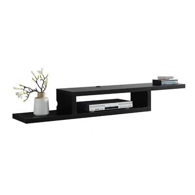 Modern Floating TV Console Shelf | Laminated MDF Wall - Mounted Media Rack – White, Black & Brown - Mini Wood Craft