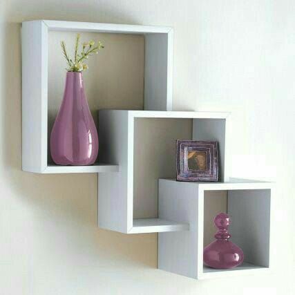 3 - Tier Cube Wall Shelf | Laminated MDF Floating Display Rack – White, Black & Brown - Mini Wood Craft