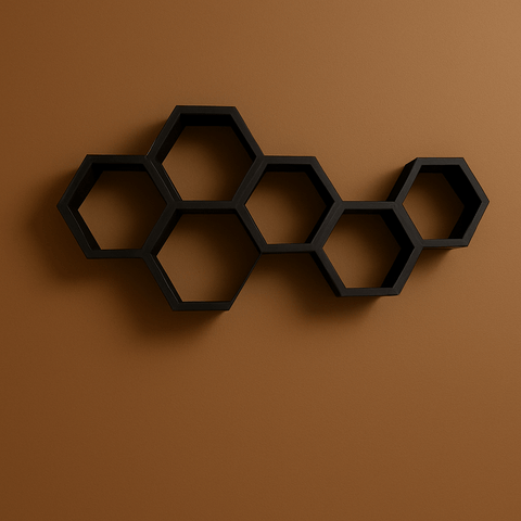 Modern Hexagonal Wooden Wall Shelf – Elegant Honeycomb Design for Stylish Home Décor & Interior Spaces - Mini Wood Craft