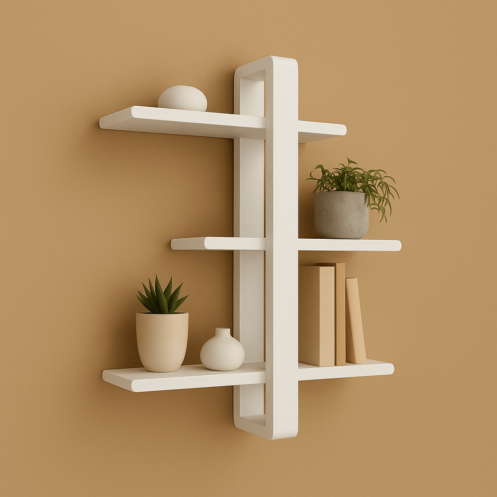 Modern Black Wall - Mounted Wooden Shelf | Luxury Floating Shelf for Living Room & Bedroom | Minimalist Home Decor Storage Rack - Mini Wood Craft