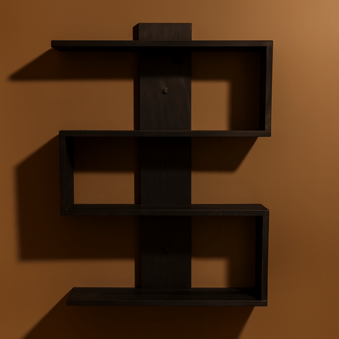 Modern White Zigzag Wooden Wall Shelf – Stylish Floating Storage Rack for Living Room, Bedroom & Office | MiniWoodCraft - Mini Wood Craft