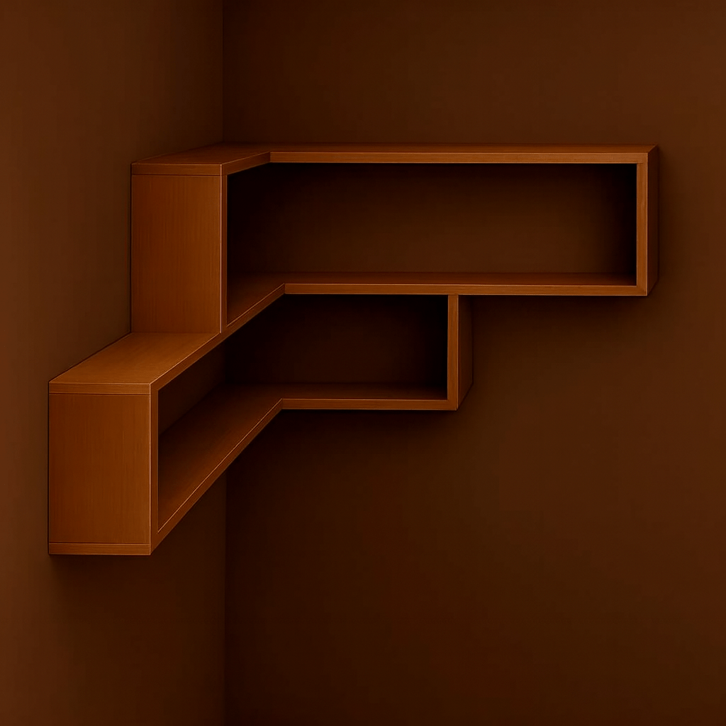 Premium Modern Corner Wall Shelf – Space - Saving Brown Wooden Floating Rack | Stylish Home Décor Storage (🔥 Limited - Time Discount – Shop Now!) - Mini Wood Craft
