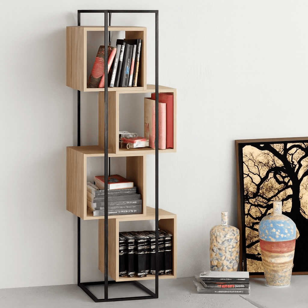 Modern Geometric Wall Shelf – Space - Saving Decorative Display Rack | Premium Wooden Wall Organizer - Mini Wood Craft