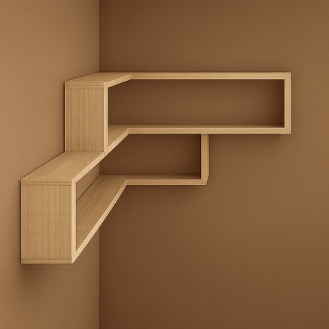 Premium Modern Corner Wall Shelf – Space - Saving Brown Wooden Floating Rack | Stylish Home Décor Storage (🔥 Limited - Time Discount – Shop Now!) - Mini Wood Craft