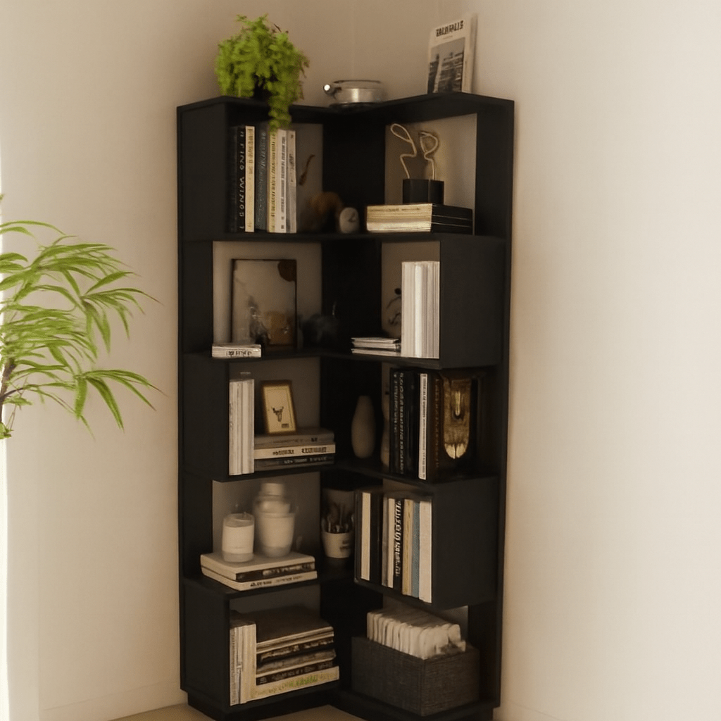 Premium Wooden Corner Bookshelf – Space - Saving Modern Display Rack | Home Décor Storage Shelf (Limited - Time Discount!) - Mini Wood Craft