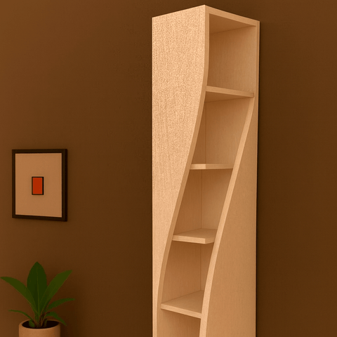 Premium Modern Wall Shelf – Space - Saving Floating Shelves for Home Decor | Bedroom, Living Room & Office Storage – Beige, Brown, Black & White - Mini Wood Craft