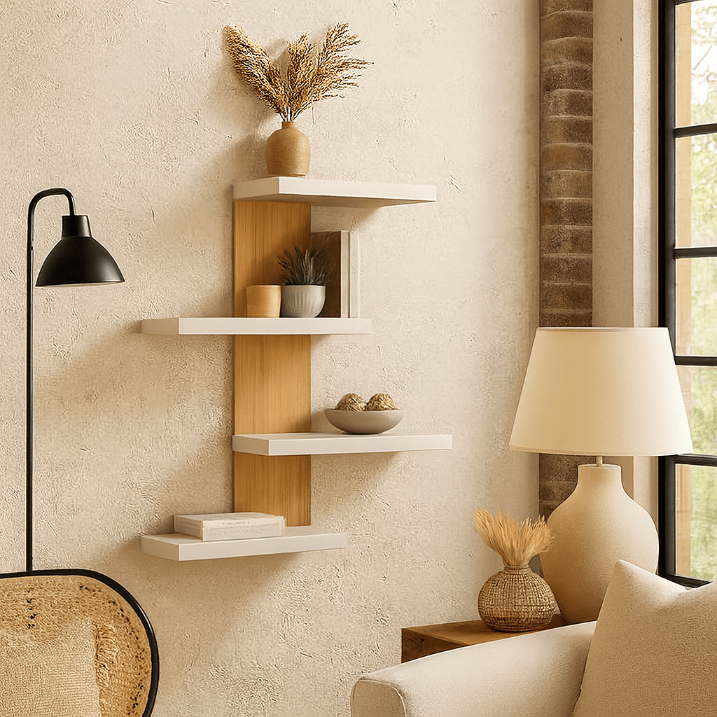 Modern Floating Wall Shelf – Minimalist Wooden Wall Rack for Home Decor & Living Room Storage - Mini Wood Craft