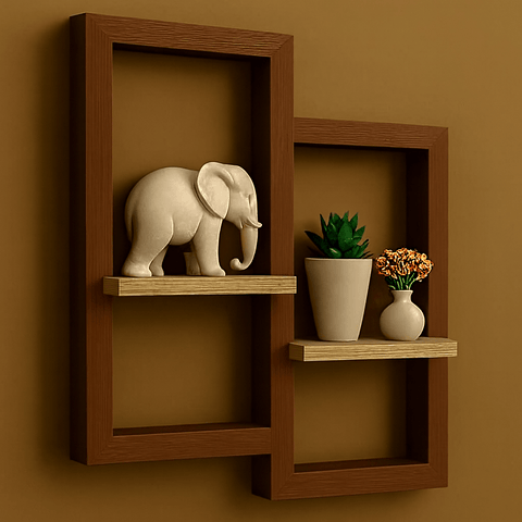 Dual‑Frame Floating Wall Shelf | Wall Shelves Pakistan - Mini Wood Craft