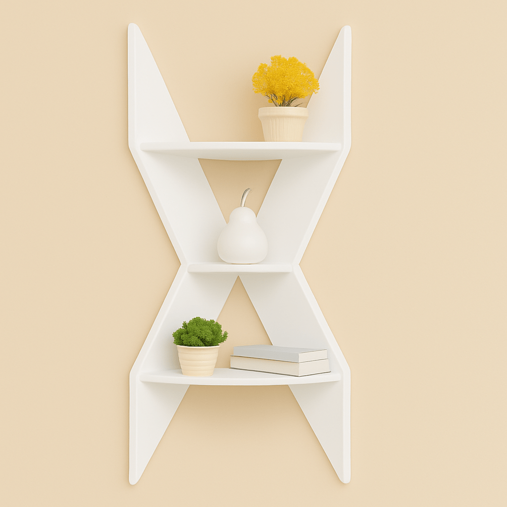 Modern Wooden Corner Shelf – Space Saving Wall Mounted Display Rack for Home & Office - Mini Wood Craft