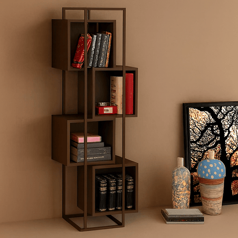 Modern Geometric Wall Shelf – Space - Saving Decorative Display Rack | Premium Wooden Wall Organizer - Mini Wood Craft