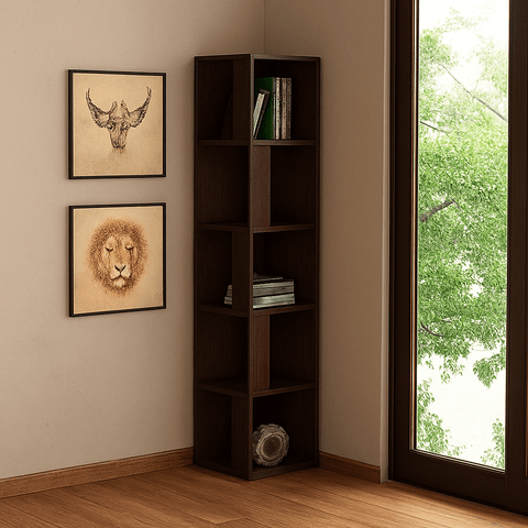 Premium Handcrafted Wooden Corner Shelf – Modern Wall Decor Rack | Space - Saving Storage Shelf for Living Room & Bedroom - Mini Wood Craft