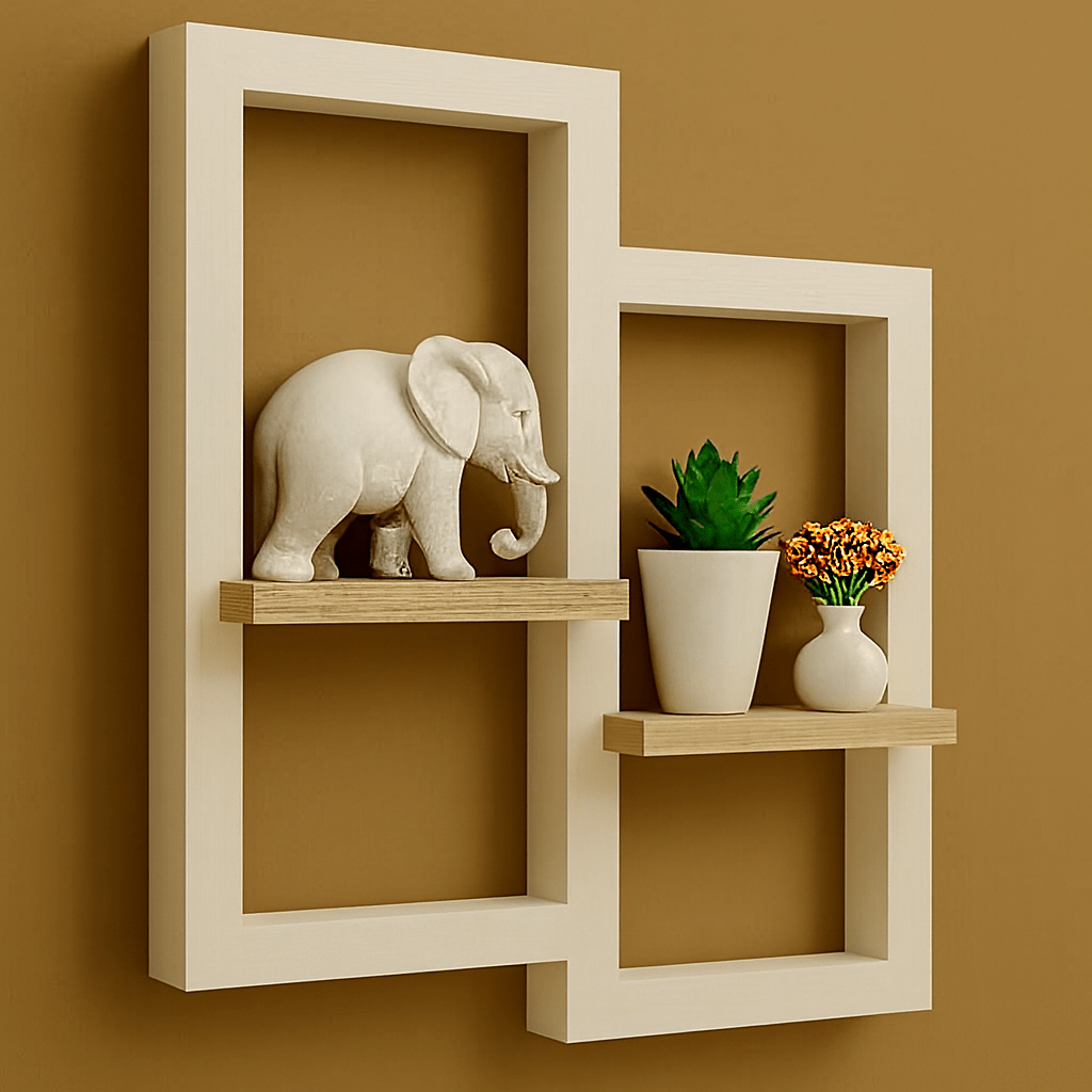 Dual‑Frame Floating Wall Shelf | Wall Shelves Pakistan - Mini Wood Craft