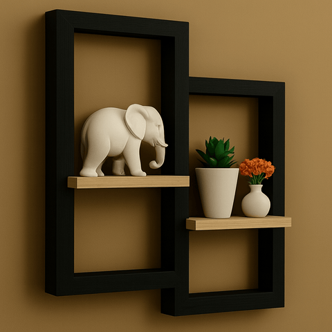 Dual‑Frame Floating Wall Shelf | Wall Shelves Pakistan - Mini Wood Craft