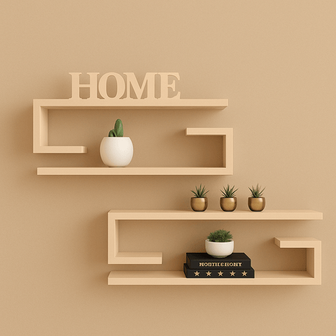 Premium Skin - Tone Floating Wall Shelves – Modern Wooden Shelves for Home Decor | Stylish Wall Storage & Display Rack - Mini Wood Craft